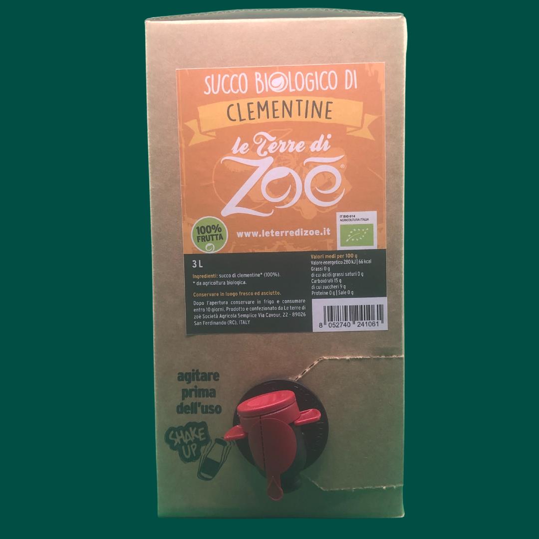 Zumo de Clementine 100% Organica Italiano Bag in Box 3L - Horeca Le terre di zoè